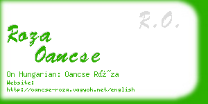 roza oancse business card